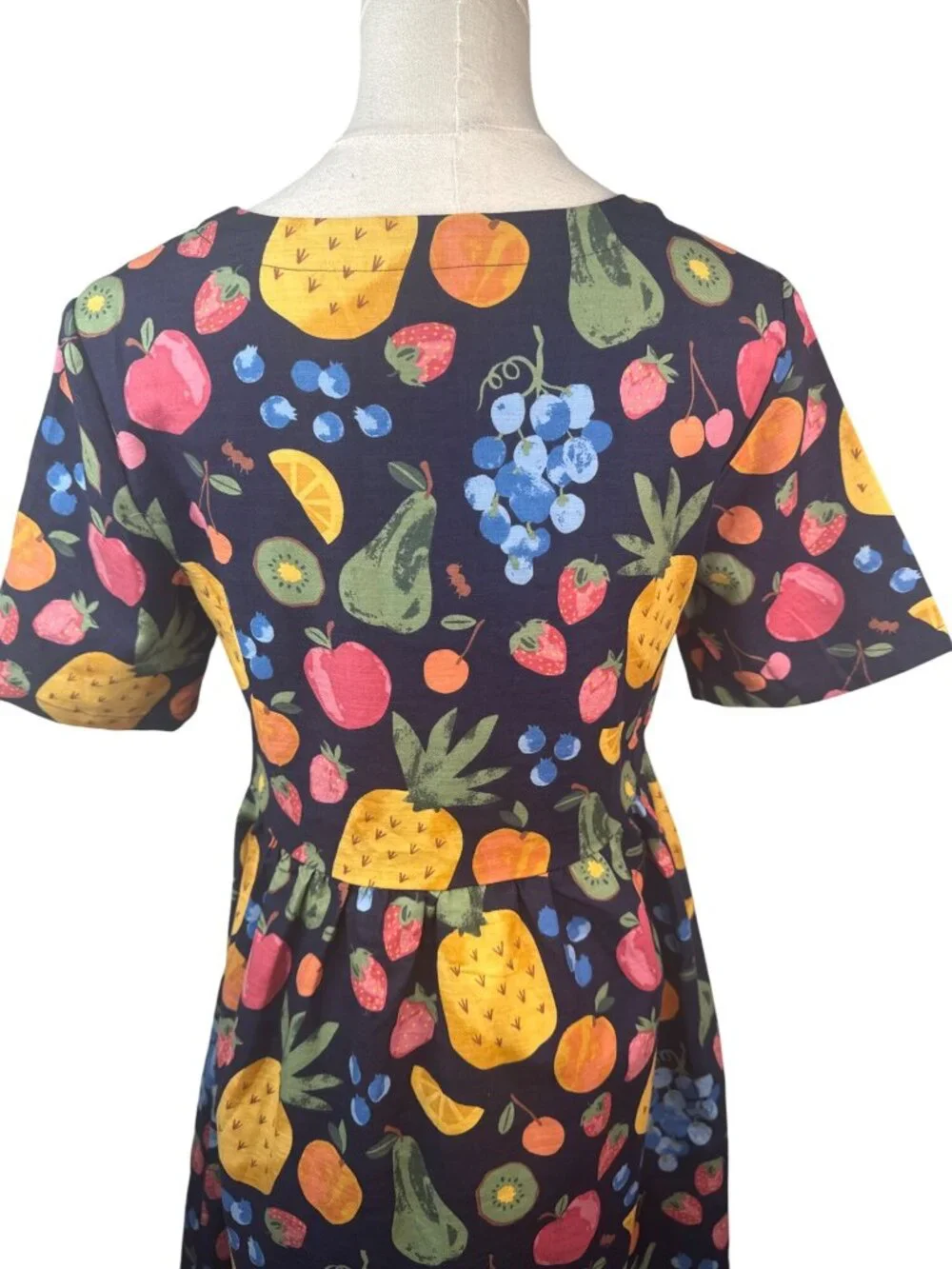 Princess Highway Size 6 Fruit Print Cotton Dress With V-Neckline & Button Front - Picture 10 of 16